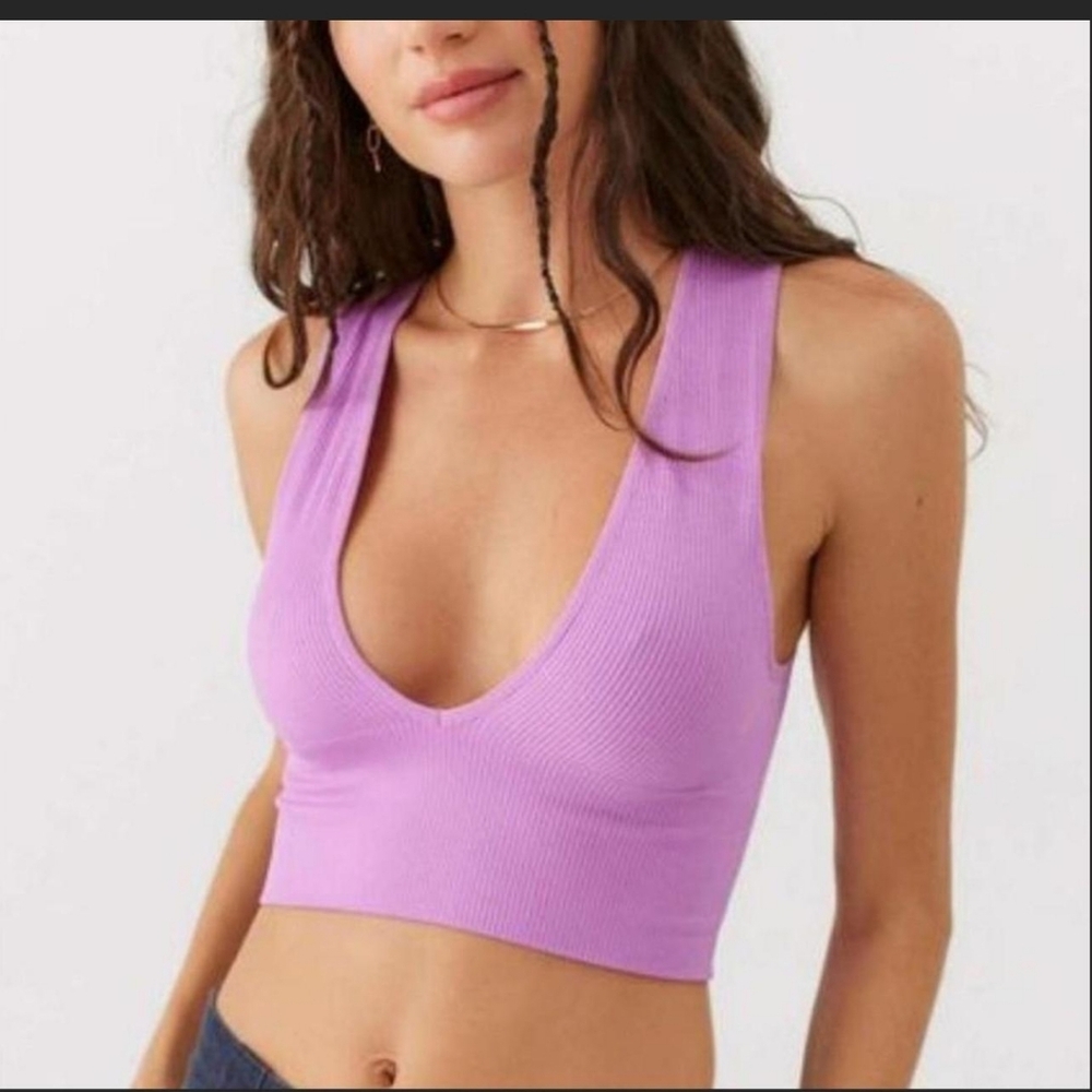 Blue Out from Under stretchy ribbed Crop top